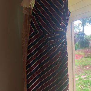 Striped red,black,and white dress